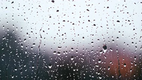 Rainy day , rain falling viewed from window Stock Footage 139797066