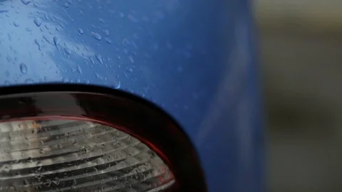 Rainy day. Raindrops on the car. Stock Footage 90355986