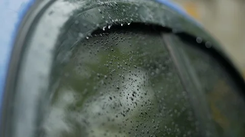 Rainy day. Raindrops on car window. Stock Footage 90356119
