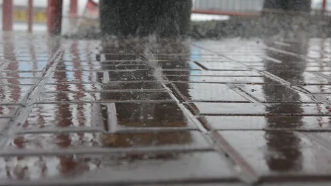 Rainy day. Reflection of street during rain. Vidéo 125120555
