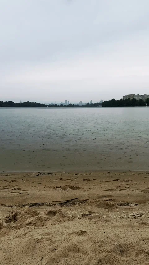 Rainy day on the river Stock Footage 310174550