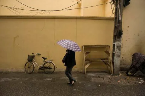 Rainy day in Saigon Stock Photos