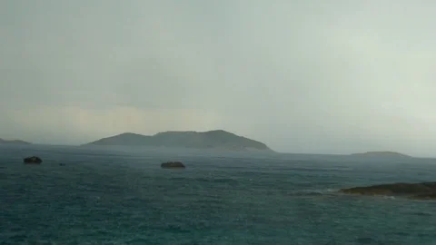 Rainy Day on the Sea View Stock Footage 123516699