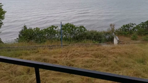 Rainy day with seascape Stock Footage 137408110
