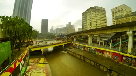Rainy day time lapse, Pasar Seni, Kuala Lumpur. 4K resolution Stock Footage 39907818