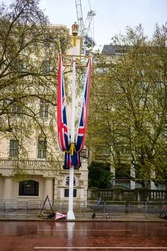 Rainy Day Union Jacks Stock Photos