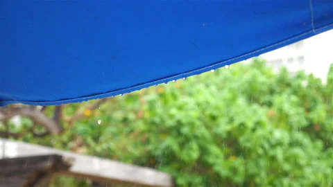 Rainy day on vacations in slow motion Stock Footage 86413705
