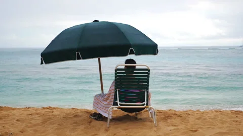 Rainy day on vacations in slow motion Stock Footage 86414012