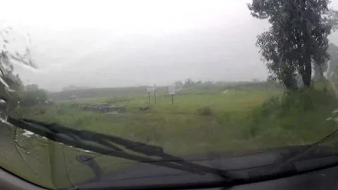 Rainy day view from inside a car Stock Footage 279717859