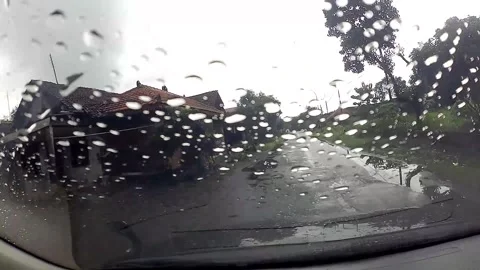 Rainy day view from inside a car Stock-Footage 279718878