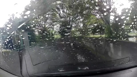 Rainy day view from inside a car Stock Footage 279718897