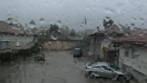 Rainy Day View From My Window Stock Footage 255659257