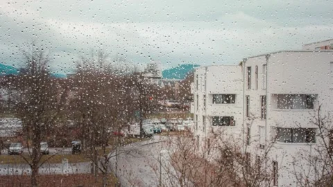 Rainy day from the window, timelapse 動画素材 317887489