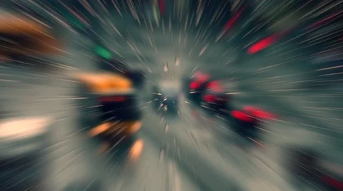 Rainy days, Rain drops on window with blurred traffic Stock Footage 53839883