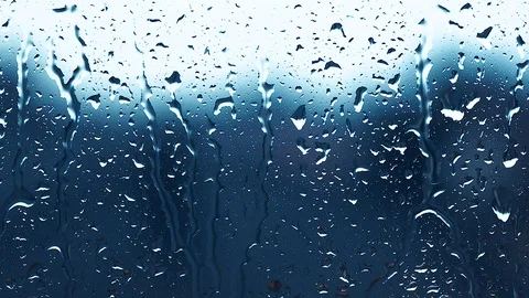 Rainy days, rain drops on the window surface Video stock 114291188