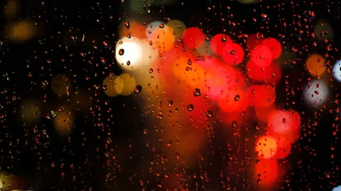 Rainy days.rain falling on the window surface Video stock 166385958
