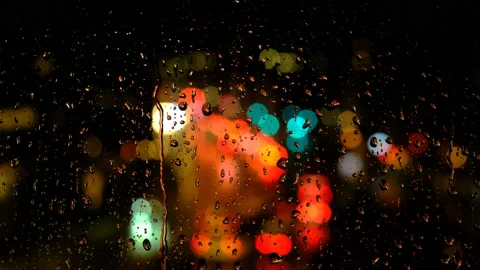Rainy days.rain falling on the window surface Stock Footage 166386149