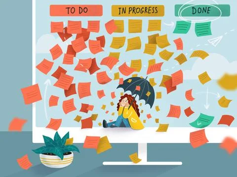 Rainy To-Dos Stock Illustration