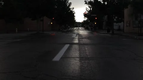 Rainy downtown street Stock Footage 40744962