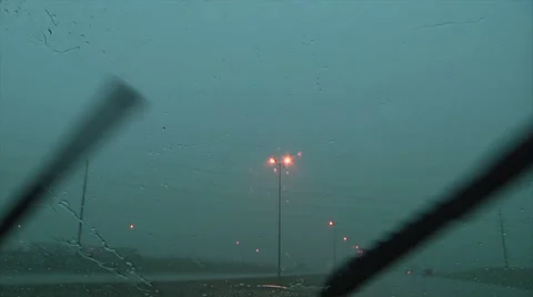 Rainy Drive Stock Footage 54759978