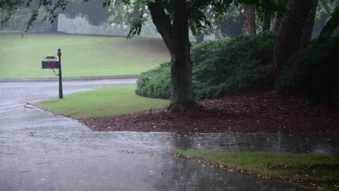 Rainy Driveway Postbox Stock Footage 201610651
