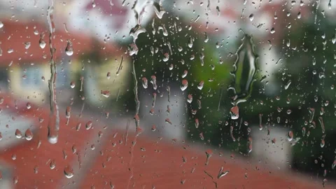 Rainy drop on window dfferent one Stock Footage 282176564