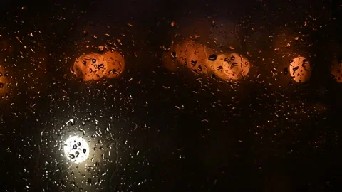 Rainy evening, bokeh of lights Stock Footage 177592191