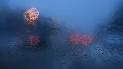 Rainy evening in car Stock-Footage 124737585