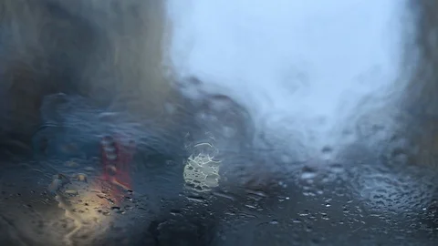 Rainy evening in car Video stock 124740652