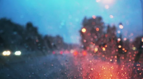 Rainy freeway drive. Stock Footage 40237833