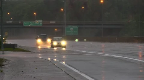 Rainy freeway Video stock 12423005