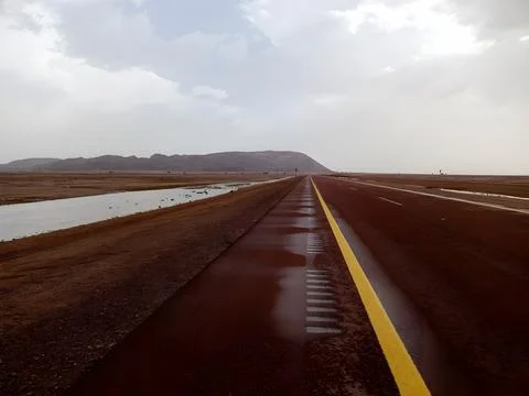 Rainy Highway Road Stock Illustration