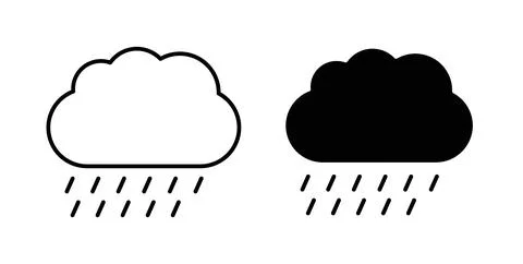 Rainy icon in black and white. vector icon pack for websites イラスト素材