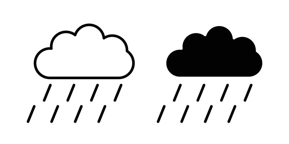 Rainy icon black vector isolated on white イラスト素材