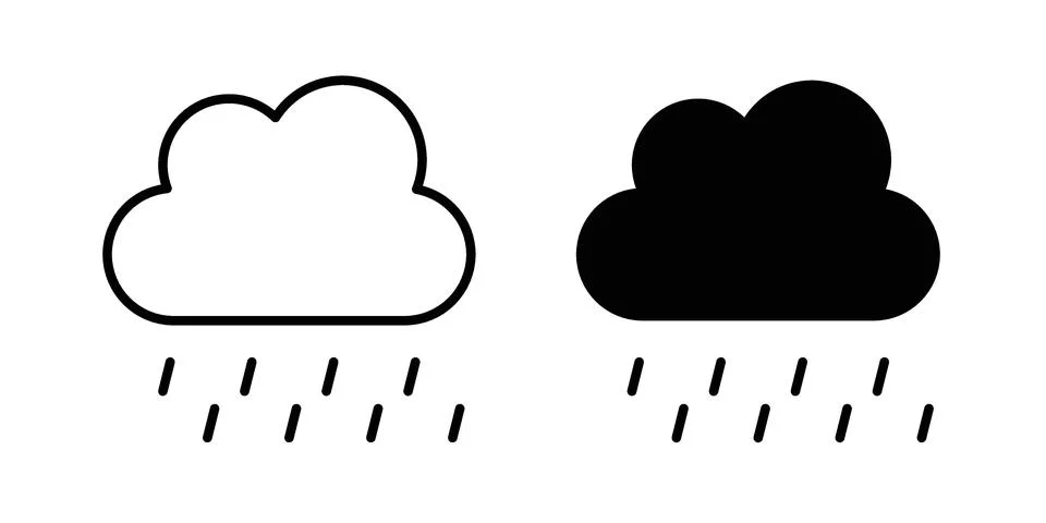 Rainy icon concept logo design collection Stock Illustration