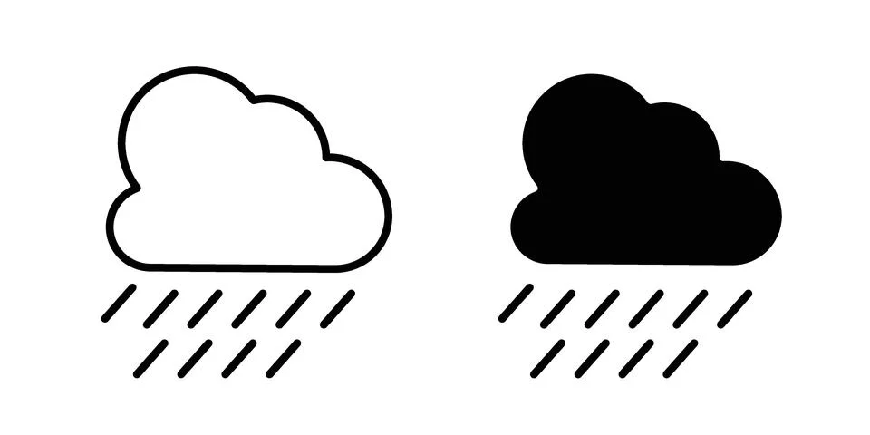 Rainy icon illustration vector, icon set for apps 库存插图