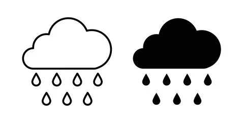 Rainy icon vector art Illustrations Stock Illustration