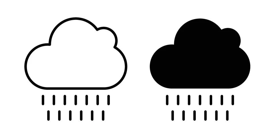 Rainy icon vector, illustration icon set Stock Illustration