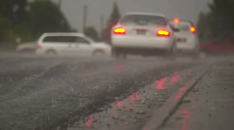 Rainy Intersection Stock Footage 40342532