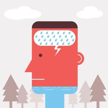 Rainy man Stock Illustration