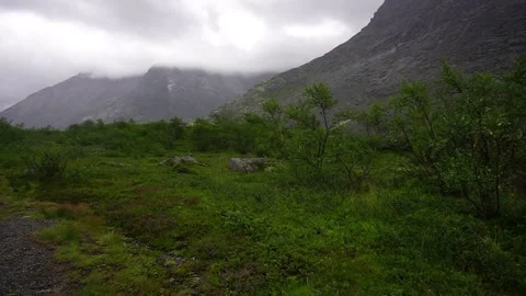 Rainy mountains in Khibiny Stock Footage 238016335