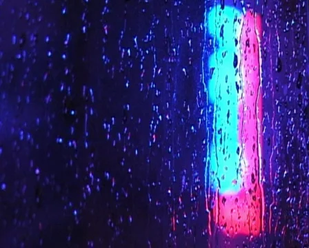 Rainy Neon Window Drops Stock-Footage 616959
