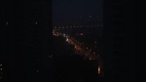 Rainy Night Beijing South 5th Ring Road Traffic Light Trails Stock Footage 327719876