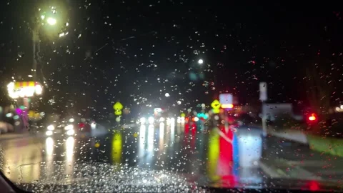 Rainy Night Drive Stock Footage 271396531
