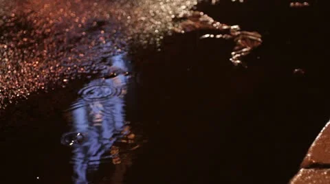 Rainy night (footstep) Stock Footage 17388977