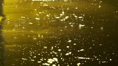 Rainy night - heavy rain on the ground under street lights Stock Footage 258187735