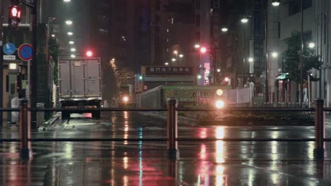 Rainy Night in Tokyo Stock Footage 94191884