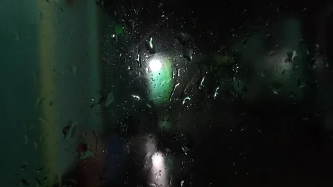 Rainy night from windows view Stock Footage 284836718