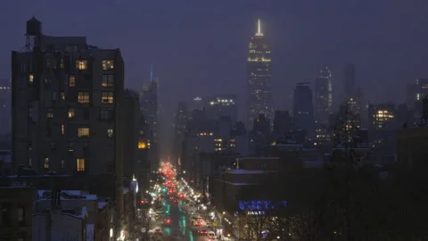Rainy Nights in Manhattan, New York City 4K (Graded) Stock Footage