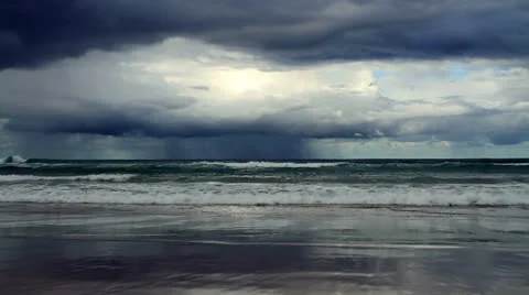 Rainy ocean Stock Footage 24301276